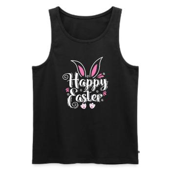 Happy Easter Bunny Colorful Easter Eggs - Men's Premium Organic Tank Top - black - Front - Michal (187cm)