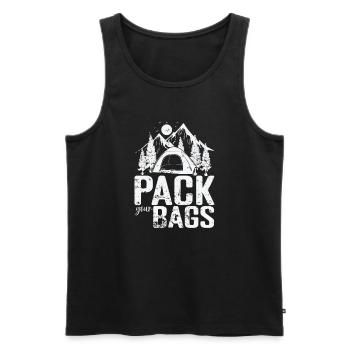 Faites vos valises Camping Vacances Liberté - Débardeur bio Premium Homme - noir - Devant - AI Model Male 178 light (178cm)