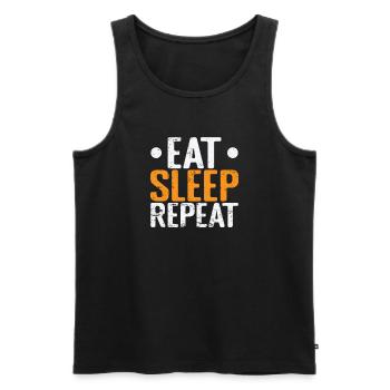 Manger Dormir Répéter Fatigué - Débardeur bio Premium Homme - noir - Devant - Michal (187cm)