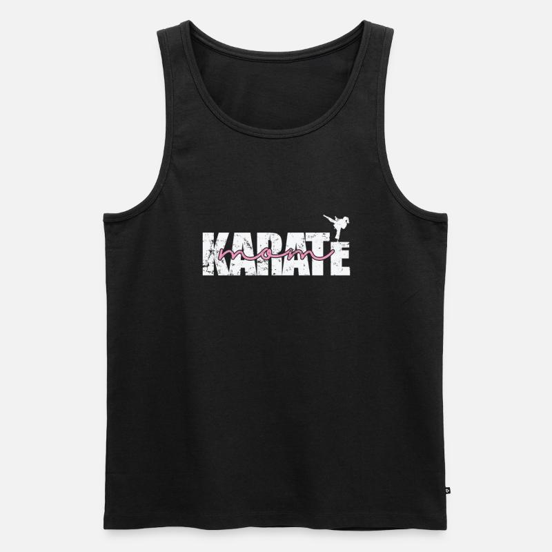 Karate Mom - Männer Premium Bio Tank Top - Schwarz