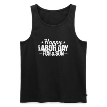 Happy Labor Day fun and Sun - Männer Premium Bio Tank Top - Schwarz - Vorne - AI Model Male 178 light (178cm)