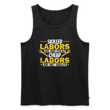 Skilled Labors are not Cheap Labor Day - Männer Premium Bio Tank Top - Schwarz - Vorne - AI Model Male 178 light (178cm)