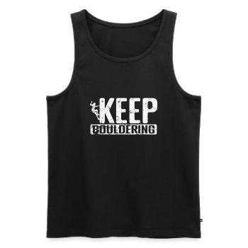 Keep Bouldering - Men's Premium Organic Tank Top - black - Front - Michal (187cm)