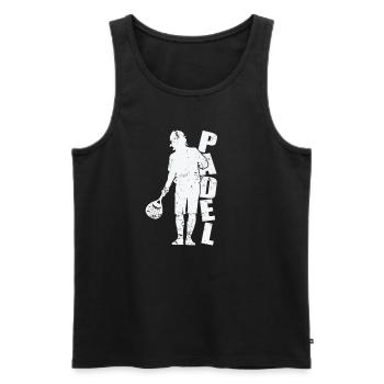 Joueur de padel avec raquette - Débardeur bio Premium Homme - noir - Devant - AI Model Male 178 light (178cm)
