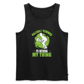 Paddle Tennis is Kinda my Thing - Men's Premium Organic Tank Top - black - Front - AI Model Male 178 light (178cm)