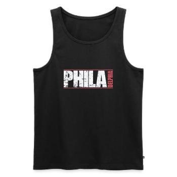 Philadelphia Stadt im Bundesstaat Pennsylvania - Männer Premium Bio Tank Top - Schwarz - Vorne - Michal (187cm)