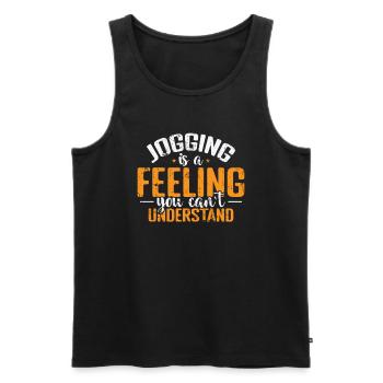 Jogging is a Feeling you can't Understand - Men's Premium Organic Tank Top - black - Front - Michal (187cm)