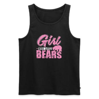 Girl who loves Bears Forest Animal - Men's Premium Organic Tank Top - black - Front - Michal (187cm)