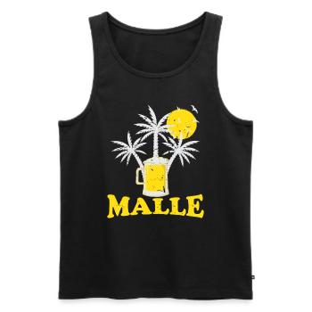 Malle Beach mit Bier und Sonne - Männer Premium Bio Tank Top - Schwarz - Vorne - Michal (187cm)