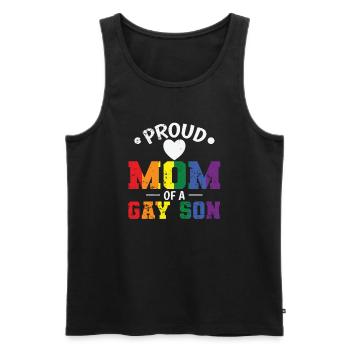 Proud Mom of a gay Son LGBT - Männer Premium Bio Tank Top - Schwarz - Vorne - AI Model Male 178 light (178cm)