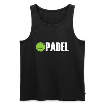 Padel Tennis Sports et Balle - Débardeur bio Premium Homme - noir - Devant - AI Model Male 178 light (178cm)