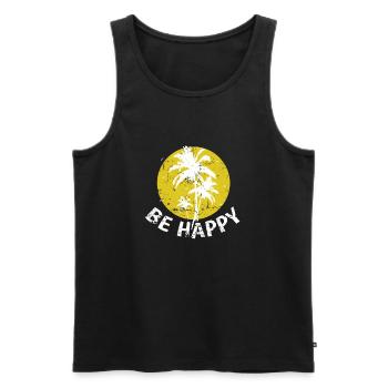 Vacances Be Happy Tree Tree Palm Tree - Débardeur bio Premium Homme - noir - Devant - Michal (187cm)