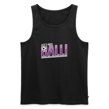 Football « Let’s kick Ball » - Débardeur bio Premium Homme - noir - Devant - Michal (187cm)