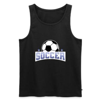 Football « Soccer » Football récréatif - Débardeur bio Premium Homme - noir - Devant - AI Model Male 178 light (178cm)