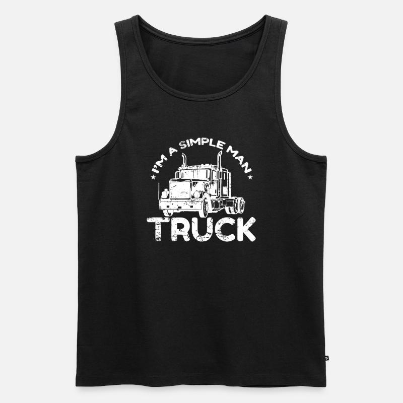 I'm a simple Man Trucker - Männer Premium Bio Tank Top - Schwarz