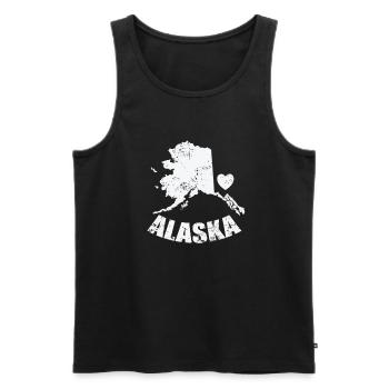 Alaska Heart State USA America - Men's Premium Organic Tank Top - black - Front - Michal (187cm)