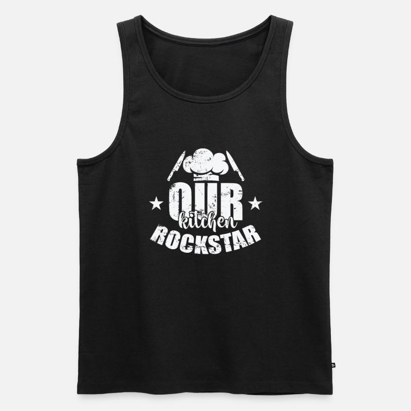 Our Kitchen Star - Männer Premium Bio Tank Top - Schwarz