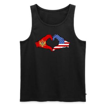 Montenegro United States flag hands heart shape used - Men's Premium Organic Tank Top - black - Front - Michal (187cm)