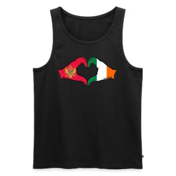 Montenegro Irland Flagge Hände Herzform - Männer Premium Bio Tank Top - Schwarz - Vorne - Michal (187cm)