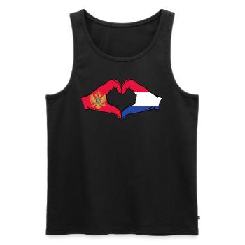 Montenegro Holland Flag Hands Heart Shape - Men's Premium Organic Tank Top - black - Front - Michal (187cm)