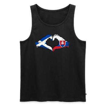 Scotland Slovakia Hands Heart Shape Used - Men's Premium Organic Tank Top - black - Front - Michal (187cm)
