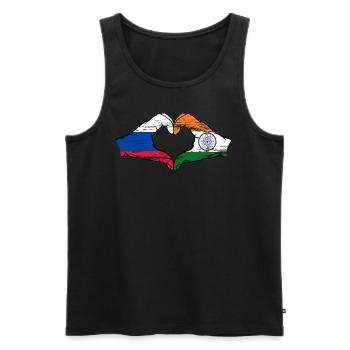 Russia India hands heart shape used - Men's Premium Organic Tank Top - black - Front - Michal (187cm)