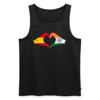 Spain India hands heart shape used - Men's Premium Organic Tank Top - black - Front - Michal (187cm)