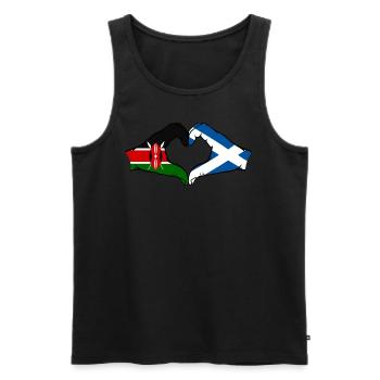 Kenya Ecosse mains en forme de coeur - Débardeur bio Premium Homme - noir - Devant - Michal (187cm)