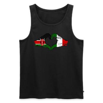 Kenya Italy hands heart shape used - Men's Premium Organic Tank Top - black - Front - Michal (187cm)