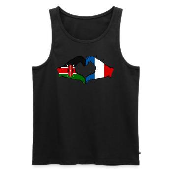 Kenya France Hands Heart Shape - Men's Premium Organic Tank Top - black - Front - Michal (187cm)