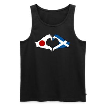 Japan Scotland Hands Heart Shape - Men's Premium Organic Tank Top - black - Front - AI Model Male 178 light (178cm)