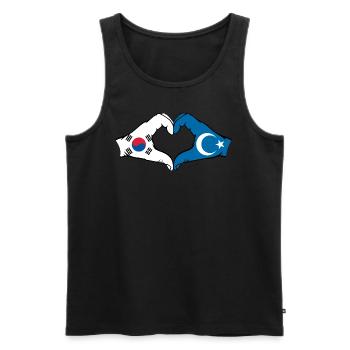 Südkorea Uiguren Hände Herzform - Männer Premium Bio Tank Top - Schwarz - Vorne - Michal (187cm)