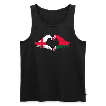 England Belarus Flagge Hände Herzform - Männer Premium Bio Tank Top - Schwarz - Vorne - Michal (187cm)
