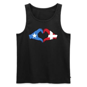 Somalia Denmark Flag Hands Heart Shape - Men's Premium Organic Tank Top - black - Front - Michal (187cm)