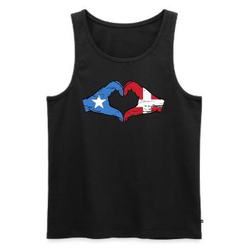 Somalia Denmark flag hands heart shape used - Men's Premium Organic Tank Top - black - Front - Michal (187cm)