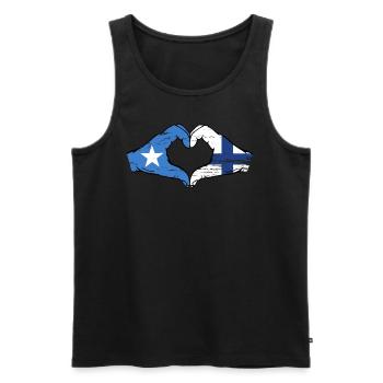 Somalie Finlande drapeau mains forme de coeur utilisé - Débardeur bio Premium Homme - noir - Devant - Michal (187cm)