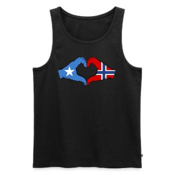 Somalia Norway Flag Hands Heart Shape - Men's Premium Organic Tank Top - black - Front - AI Model Male 178 light (178cm)
