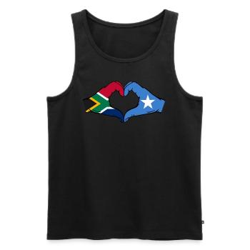 Afrique du Sud Somalie Drapeau Mains Coeur Forme Utilisé - Débardeur bio Premium Homme - noir - Devant - Michal (187cm)