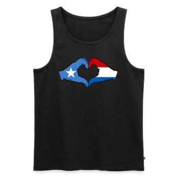 Somalia Holland Flag Hands Heart Shape - Men's Premium Organic Tank Top - black - Front - Michal (187cm)