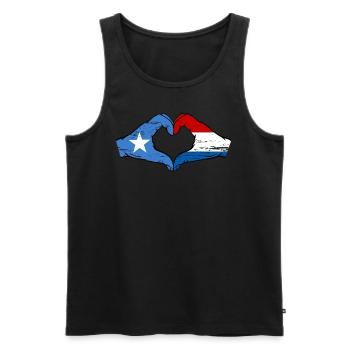 Somalie Hollande drapeau mains forme de coeur utilisé - Débardeur bio Premium Homme - noir - Devant - Michal (187cm)
