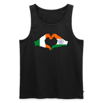 Irland Indien Flagge Hände Herzform - Männer Premium Bio Tank Top - Schwarz - Vorne - Michal (187cm)