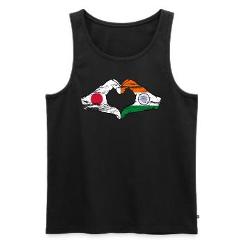 Japan India Flag Hands Heart Shape Used - Men's Premium Organic Tank Top - black - Front - Michal (187cm)