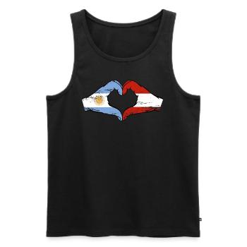 Argentina Austria Flag Hands Heart Shape Used - Men's Premium Organic Tank Top - black - Front - Michal (187cm)