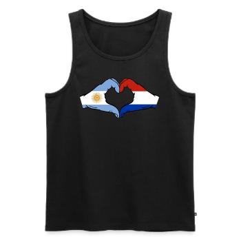 Argentina Holland Flag Hands Heart Shape - Men's Premium Organic Tank Top - black - Front - Michal (187cm)