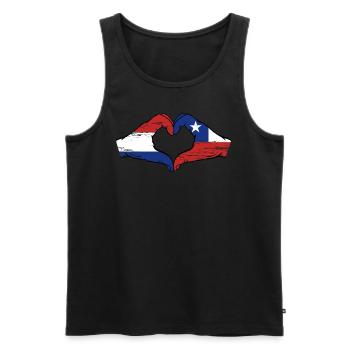 Hollande Chili drapeau mains forme de coeur utilisé - Débardeur bio Premium Homme - noir - Devant - Michal (187cm)