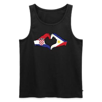 Kroatien Philippinen Flagge Hände Herzform - Männer Premium Bio Tank Top - Schwarz - Vorne - Michal (187cm)