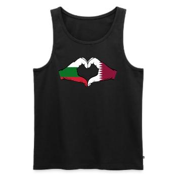 Bulgarien Katar Flagge Hände Herzform - Männer Premium Bio Tank Top - Schwarz - Vorne - Michal (187cm)
