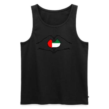 United Arab Emirates Flag Heart - Men's Premium Organic Tank Top - black - Front - Michal (187cm)