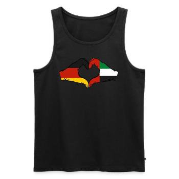 Germany United Arab Emirates Flag - Men's Premium Organic Tank Top - black - Front - AI Model Male 178 light (178cm)
