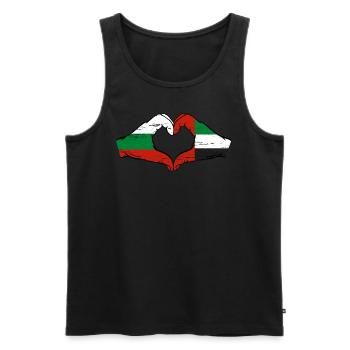 Bulgarie Émirats arabes unis Drapeau Coeur - Débardeur bio Premium Homme - noir - Devant - Michal (187cm)
